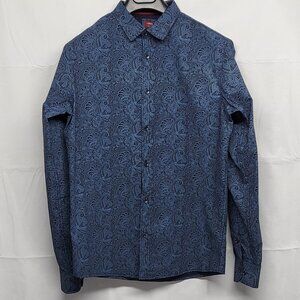 Consequence Mens Paisley Shirt Button Up Size Large Long Sleeve Cotton